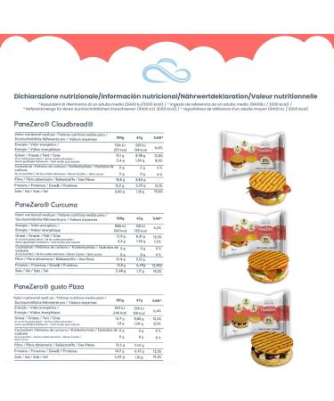 Nuvola Zero - Pane Zero MIX 3 Flavors Sandwich Bread Without Carbohydrates Without Sugar Without Lactose Rich in Fiber and Protein  - Buy Online on GoSupps.com