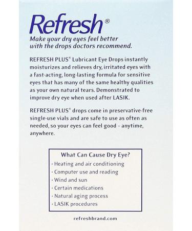 Refresh Plus Lubricant Eye Drops - Long Lasting Relief & Protection for Dry Eyes | 100 Single Use Vials - Buy Online on GoSupps.com