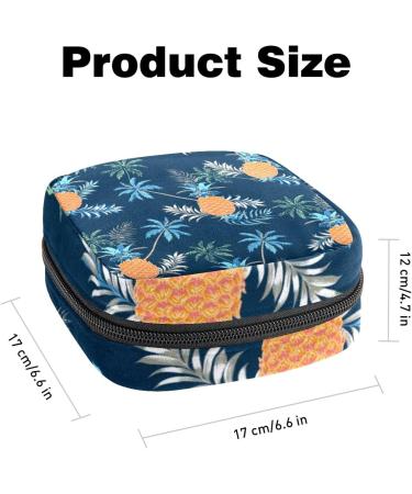 Sanitary Napkin Storage Bag | Period Bag for Women & Teen Girls | Pineapple Leaves Pattern | Menstrual Cup Pouch & Nursing Pad Holder - Multicolor - Buy Online on GoSupps.com