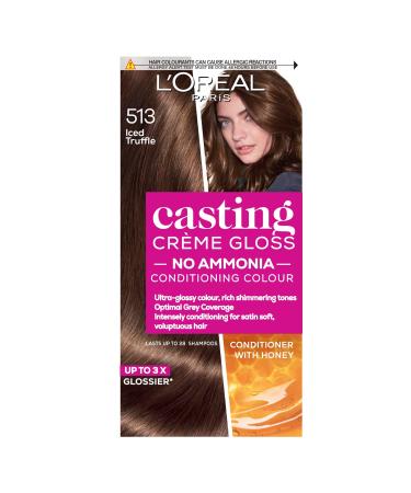 L'Oreal Paris Ammonia Free Semi-Permanent Hair Dye 513 Iced Truffle Glossy Hair Colour Natural Looking Finish For up to 28 Shampoos Casting Cr me Gloss 1 Application 513 Iced Truffle 1 Count (Pack of 1) - Buy Online on GoSupps.com