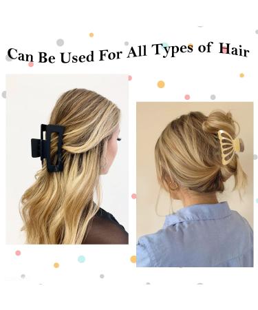 HAIRZY 12 Pack Large Hair Claw Clips - Strong Hold for Thick & Thin Hair - Nonslip Jaw Clamps in 2 Styles & 6 Colors - Styling Accessories - Ivory, Green, Black, Purple - Buy Online on GoSupps.com