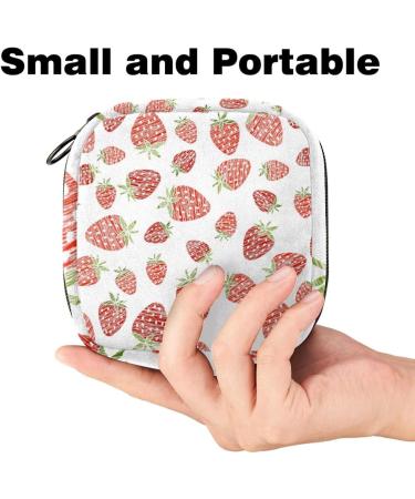 Muooum Menstrual Artery Bag - Zipper Women's Flip Bag for Tampons - Strawberry Pink Pattern - Perfect for Girls - Buy Online on GoSupps.com