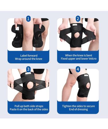 Galvaran Professional Knee Brace with Side Stabilizers - Adjustable Support for Meniscus Tear, ACL & MCL Injury Recovery - Ideal for Men & Women - Black, Medium - Buy Online on GoSupps.com