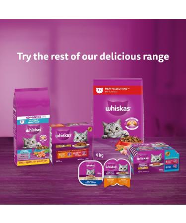 WHISKAS Perfect Portions Wet Cat Food Pat and Cuts in Gravy - Chicken - Chicken & Liver - Tuna - Salmon - 75g (24 Pack) - Buy Online on GoSupps.com