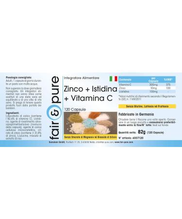 Fair & Pure - Zinc + Histidine + Vitamin C - Vegan - 120 capsules - Buy Online on GoSupps.com