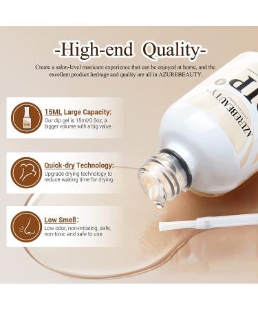 AZUREBEAUTY Dip Powder Top Coat 15ml - Professional Finish for Nail Dipping Set | French Nails Art, Manicure, DIY Salon - Beginners Essential - Buy Online on GoSupps.com