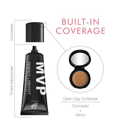 Beauty For Real MVP Tinted Moisturizer & Concealer Deep 1 - Also Acts as a Primer SPF 25 Sunscreen & Complexion Perfector - Anti-Aging Hydration & Coverage - 1.5 fl oz - Buy Online on GoSupps.com