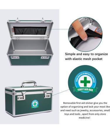 Large capacity Locking Box Lockable Medication Box with Portable Storage Case 38x 22x 24cm Childproof Medicine Lock Organizer Locked Empty First Aid Storage Case (GREEN) - Buy Online on GoSupps.com