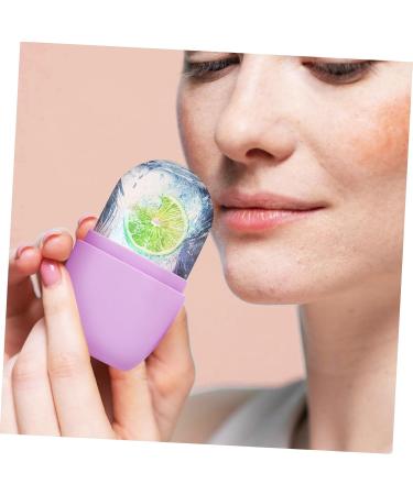 Silicone Face Ice Tray & Roller Tool - Beauty Ice Mold for Glowing Skin | 11.5x7cm Purple - Shop Internationally - Buy Online on GoSupps.com