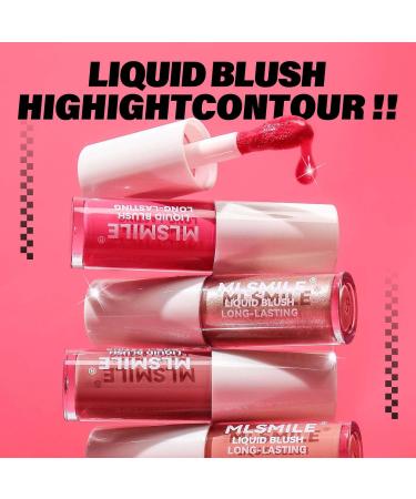 Liquid Blush Makeup Cheek Blush Soft Face Cream Dewy Finish Lightweight Long Lasting Waterproof Natural Look Easy to Use 2 Colors - Buy Online on GoSupps.com