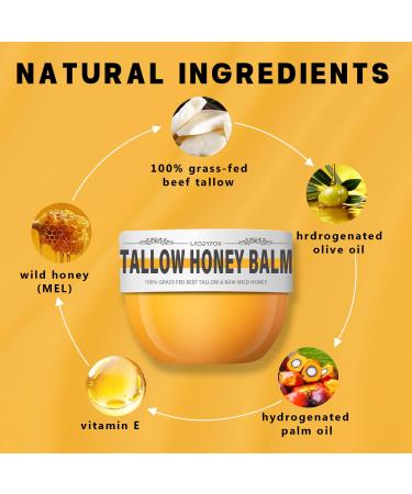 Beef Tallow for Face Whipped Tallow Balm with Honey & Vitamin E Tallow Face Moisturizer for Dry Sensitive Skin Handcrafted Tallow Balm Organic Beef Tallow for Skin Organic Grass Fed Beef Tallow - Buy Online on GoSupps.com