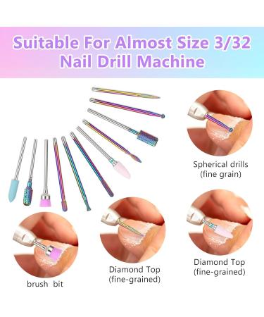 11 Pcs Nail Drill Bits 3/32 Inch Drill Bit Set Nails for Acrylic Professional Diamond Carbide Drill Bits for Nails Cuticle Nail Gel Polish Remover Tool for Nail Drill Efile Manicure Pedicure - Buy Online on GoSupps.com
