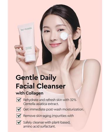 Bewants Centella Asiatica Collagen Foaming Cleanser | pH Balanced & Vegan | Gentle Daily Cleanser for Sensitive Skin | 6.09 fl. oz - Buy Online on GoSupps.com