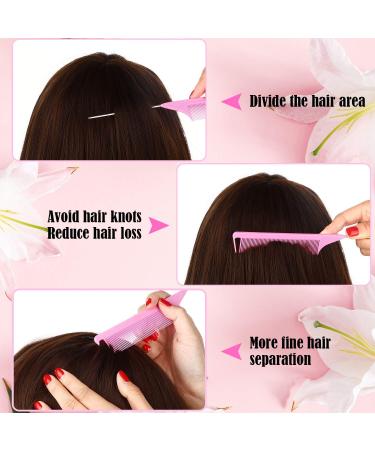 30-Piece Pink Parting Comb Set for Braids Hair - Heat Resistant Teasing Combs with Stainless Steel Pintail - Buy Online on GoSupps.com