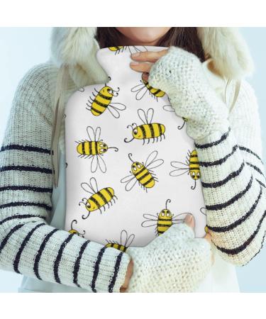 Cozy 2L Hot Water Bottle - Cute Animal Bee Pattern for Pain Relief Menstrual Cramps & Comfort - Buy Online on GoSupps.com