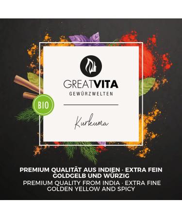 GreatVita Organic Turmeric Powder 250g - Pure Curcumin Root 100% Natural & Finely Ground - Buy Online on GoSupps.com