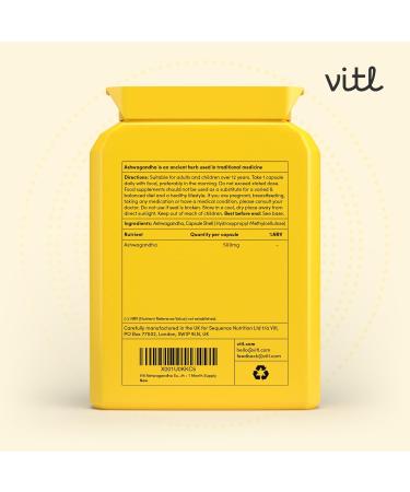 Vitl Organic Ashwagandha Daily Supplement - 30 High Strength Capsules - Formulated to Promote Relaxation & Reduce Stress - Support Mental & Physical Wellbeing & Optimise Cognitive Activity Ashwagandha 30 count (Pack of 1) - Buy Online on GoSupps.com
