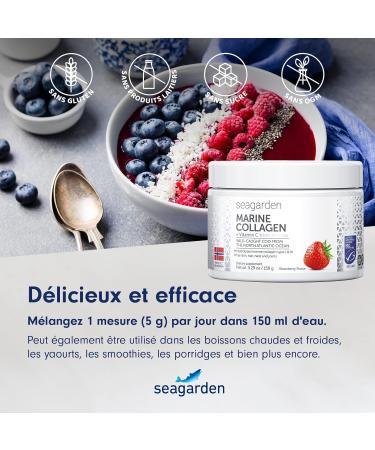 Collag ne Marin Type 1 Boire - Peptides Hydrolys s + Vitamine C Compl ment Alimentaire Go t Fraise Peau Hydrat e Articulations Souples - 150 g (30 Portions) - Buy Online on GoSupps.com