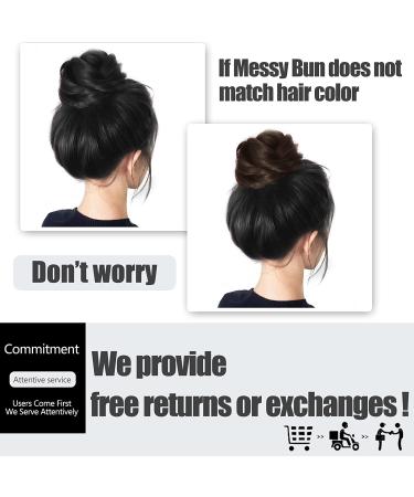 Morica 2PCS Messy Hair Bun Extensions - Curly Wavy Synthetic Chignon Hairpieces for Women (1B) - Buy Online on GoSupps.com