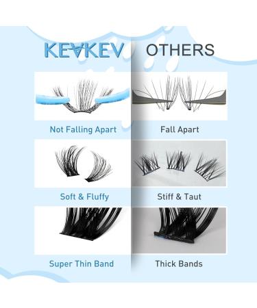 KevKev 540 Pcs D Curl Individual Lash Clusters | Wispy & Natural Look | DIY Extensions | 4 Styles (D-Mix 8-16mm) - Buy Online on GoSupps.com