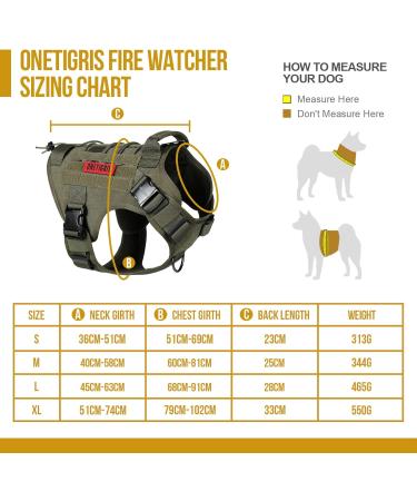 OneTigris Fire Watcher 2.0 Molle Dog Harness with Handle & Metal Buckle - L Green | International Shipping Available - Buy Online on GoSupps.com