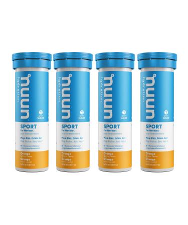 Nuun Sport: Electrolyte Drink Tablets Box of 4 Tubes (40 servings) Orange Electrolyte Hydration Supplement
