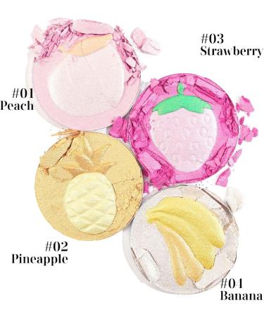 Highlighting Powder - Sculpting Illuminating Shimmer Makeup Powder 4 Shades for Multi-Use Eyes Cheeks Brows Lips 0.22OZ/9g (04#Banana) - Buy Online on GoSupps.com