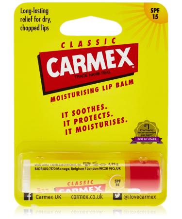 Carmex Classic Moisturising Lip Balm SPF 15 Stick 4.25g
