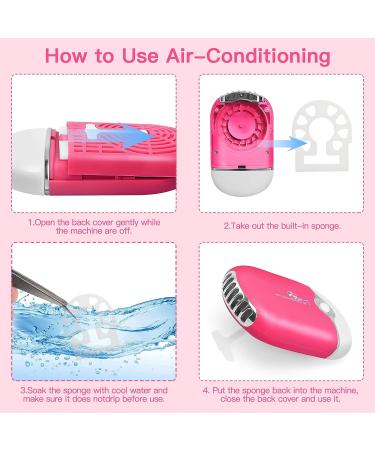 Buqikma Mini Lash Fan | Rechargeable Portable Handheld Dryer for Eyelash Extensions & Nail Dryer - Rose Red (Pink-Type C) - Buy Online on GoSupps.com