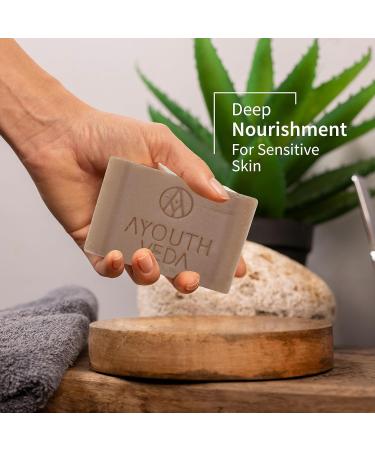 Delicate Skin Pure Castile Soap - Handmade with Tulsi Neem Coconut & Olive Oil | Cleansing & Rejuvenating Natural Soap for Sensitive Skin - Buy Online on GoSupps.com