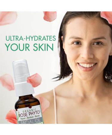 Organic Rose Phyto Facial Oil - Anti-Aging Rosehip & Argan Oil with Frankincense - Perfect for Gua Sha Massage (1oz) | International Shipping - Buy Online on GoSupps.com