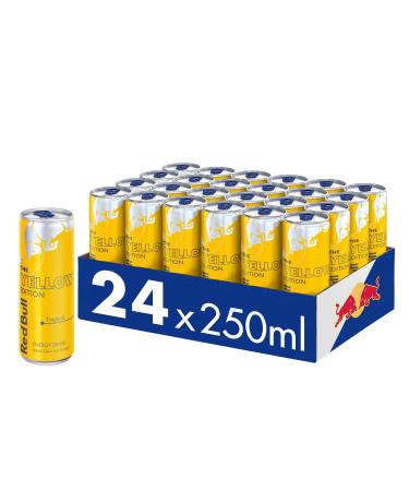 Red Bull Energy Drink Yellow Edition - 24-pack cans - Tropical-flavored drinks DISPOSABLE (24 x 250 ml)