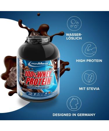 Ironmaxx 100% Whey Protein Powder - Pure Dark Cocoa 2.35kg | Water-Soluble Protein | Multiple Flavors Available - Buy Online on GoSupps.com