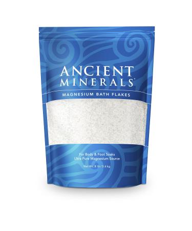 Ancient Minerals Magnesium Bath Flakes - Bathing Alternative to Epsom Salt - Soak in Natural Salts - High-Absorption Efficiency for Relaxation, Wellness & Muscle Relief - 8 lbs 8 Pound (Pack of 1)
