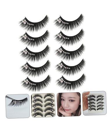 5 Pairs Diamond Eyelashes - Royal Silk Glitter Lashes for Natural Makeup | Rhinestone Fake Eyelash Decor - Buy Online on GoSupps.com