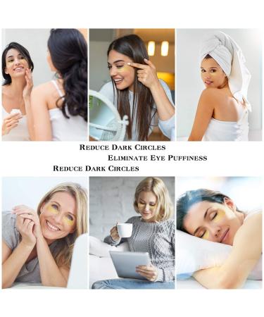 Xnuoyo 24k Gold Eye Pads - Anti-Aging Hydrating Under Eye Patches with Hyaluronic Acid - 60 Pieces for Dark Circles & Swelling - Buy Online on GoSupps.com