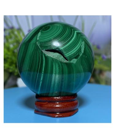 Natural Sphere Natural Geode Crystal Ball Green Malachite Hand Polished Gift Stone Home Decoration 1pc 270-280g