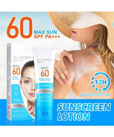 Jimtuze Sunscreen Lotion Facial Insulation SPF 60 PA +++ Broad Spectrum Waterproof Sun Protection 50 ml nongreasy sun protection facial care for UV protection sun protection for face and body - Buy Online on GoSupps.com