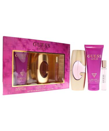 Guess Guess Gold Women 3 Pc Gift Set 2.5oz EDP Spray 0.5oz Travel Spray 6.7oz Body Lotion 1 Count (Pack of 1) - Buy Online on GoSupps.com