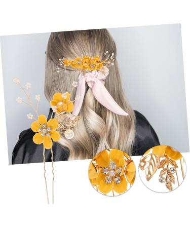 Angoily 4 Sets Hairpin Floral Decor Flower Hair Comb Wedding Party Headpieces Wedding Hair Pin Flower Hair Comb Clip Hair Barrettes Bridal Headdress Zinc Alloy Women's Korean Pearl Flower - Buy Online on GoSupps.com