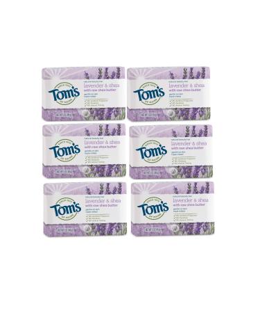 Tom's of Maine Natural Beauty Bar Soap, Lavender & Shea With Raw Shea Butter, 5 oz. 6-Pack (Packaging May Vary) Lavender 5 Ounce (Pack of 6)
