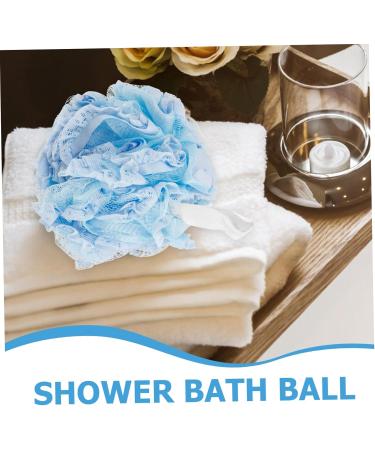 Sky-Blue Bath Sponge Lace Shower Ball Scrubber - Premium Home Bathroom Essential - International Shipping Available - Buy Online on GoSupps.com