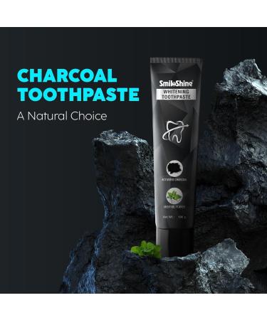 Charcoal Activated Whitening Toothpaste - Fresh Breath Enamel Protection & Teeth Whitening | 100gm Menthol Flavor - Buy Online on GoSupps.com