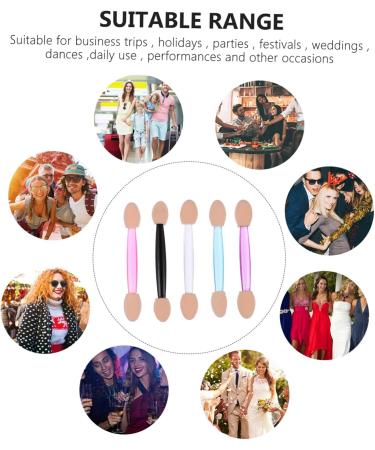 Baluue 500 Pcs 5 Boxes Double Ended Eyeshadow Brush Make up for Face Cream Applicator Non Latex - Buy Online on GoSupps.com