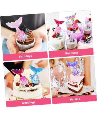 HOMSFOU 12 Pcs Cake Decoration Mermaid Birthday Party Supplies Mermaid Party Supplies Mermaid Tail Cake Decor Sequin Mermaid Cupcake Topper Birthday Cake Topper Girl Cloth Happy Birthday As Shownx2pcs mediumx2pcs - Buy Online on GoSupps.com