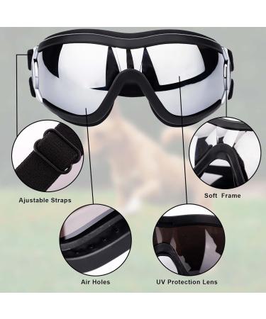 Dog Goggles for Medium and Large Dogs Dog Fashion Sunglasses Windproof Dustproof Snowproof Adjustable Pet Sunglasses for Outdoor Riding Driving Eyewear Protection (Black) - Buy Online on GoSupps.com