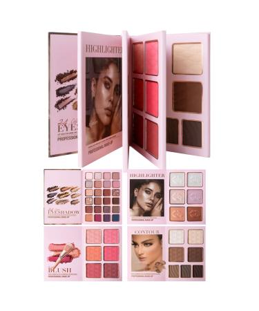 Eyeshadow Palette 43 Colours Matte Cosmetic - Face Palette Glitter Blush Contour for Everyday Travel Holidays Birthday Wedding Work Events Women