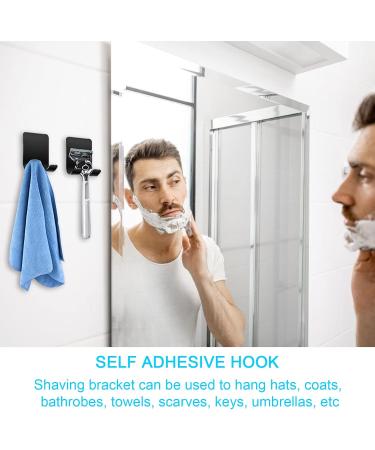 APRRMLIZW Stainless Steel Wall Hooks - Self-Adhesive Razor Holder 4-Piece Bathroom & Kitchen Organizer (Black) - Buy Online on GoSupps.com