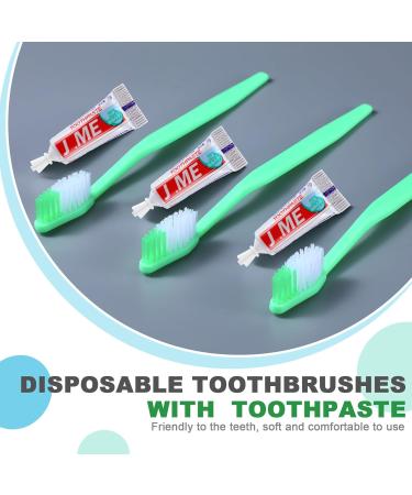 Meekoo 200 Set Disposable Toothbrush with Toothpaste - Travel Hygiene Kit for Hotels Shelters Nursing Homes | Bulk Individual Wraps (Green - Buy Online on GoSupps.com