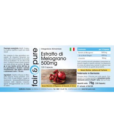 Fair & Pure Pomegranate Extract 500mg - 40% Ellagic Acid - Vegan - 120 Capsules for Optimal Health | International Shipping Available - Buy Online on GoSupps.com